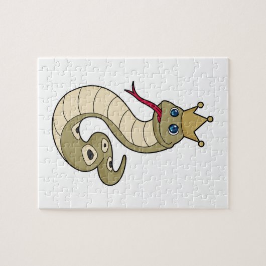 Schlange als König mit Krone Puzzle (Horizontal)