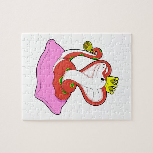 Schlange als König mit Krone Puzzle (Horizontal)