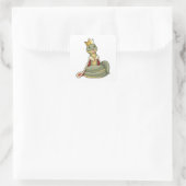 Schlange als König mit Krone Quadratischer Aufkleber (Tasche)