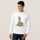 Schlange als König mit Krone Sweatshirt (Vorne ganz)