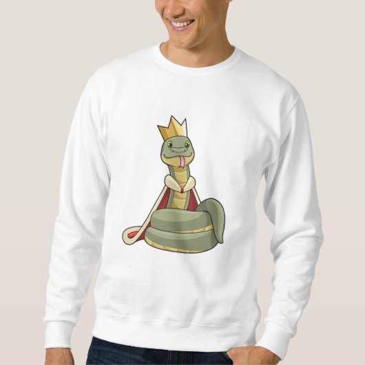Schlange als König mit Krone Sweatshirt (Vorderseite)