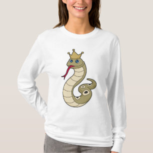 Schlange als König mit Krone T-Shirt