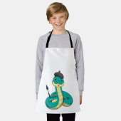 Schlange als Maler mit Pinsel Schürze (Getragen)