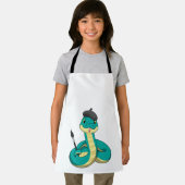 Schlange als Maler mit Pinsel Schürze (Insitu)