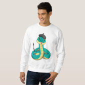 Schlange als Maler mit Pinsel Sweatshirt (Vorne ganz)