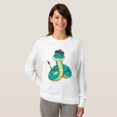 Schlange als Maler mit Pinsel T-Shirt (Vorne ganz)