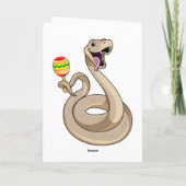 Schlange als Musiker mit Maracas Karte (Rückseite)