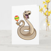 Schlange als Musiker mit Maracas Karte (Gelbe Blume)