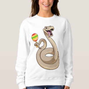 Schlange als Musiker mit Maracas Sweatshirt