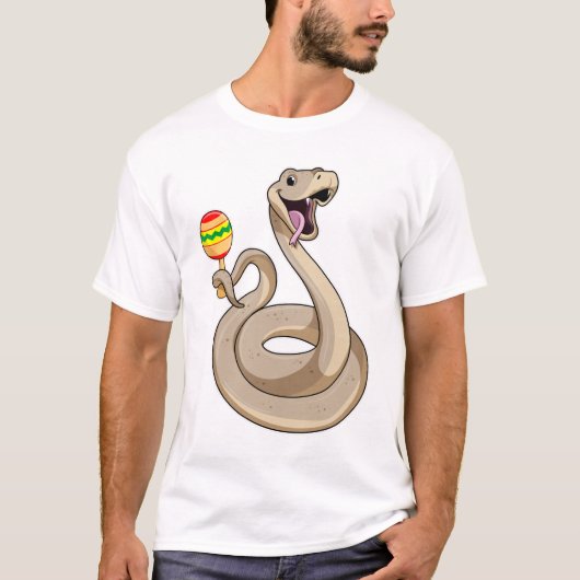 Schlange als Musiker mit Maracas T-Shirt (Vorderseite)