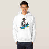 Schlange als Skater mit Skateboard Hoodie (Vorne ganz)