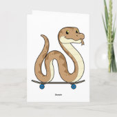 Schlange als Skater mit Skateboard Karte (Rückseite)