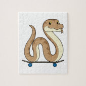 Schlange als Skater mit Skateboard Puzzle (Vertikal)