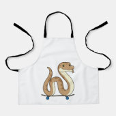 Schlange als Skater mit Skateboard Schürze (Vorderseite)
