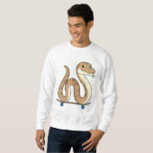 Schlange als Skater mit Skateboard Sweatshirt (Vorne ganz)