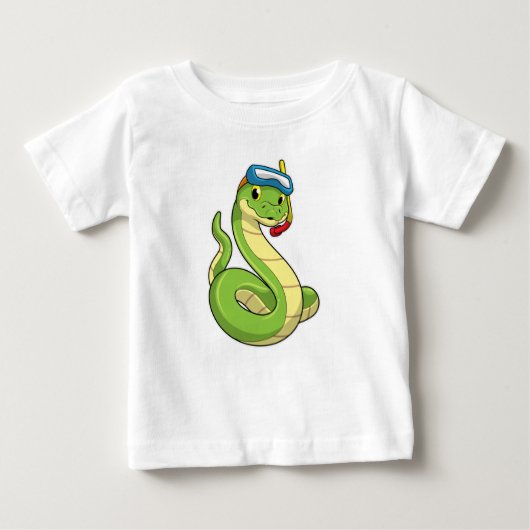 Schlange als Taucher Schnorchel Baby T-shirt (Vorderseite)