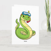 Schlange als Taucher Schnorchel Karte (Rückseite)