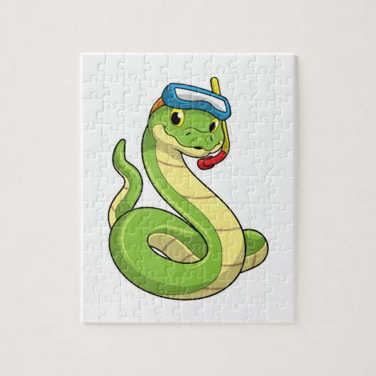 Schlange als Taucher Schnorchel Puzzle (Vertikal)