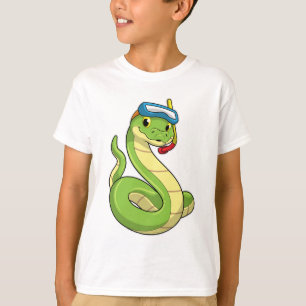 Schlange als Taucher Schnorchel T-Shirt