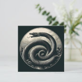 Schlange an der antiken Illustration Karte (Stehend Vorderseite)