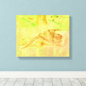 Schlange an einer rocken Canvas Print Leinwanddruck (Insitu (Holzboden))