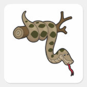 Schlange an Zweigstelle Quadratischer Aufkleber (Vorderseite)