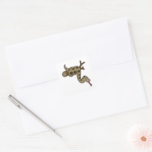 Schlange an Zweigstelle Quadratischer Aufkleber (Umschlag)