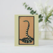 Schlange - Antike, farbenfrohe BuchIllustration Postkarte (Stehend Vorderseite)