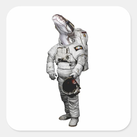 Schlange Astronaut Aufkleber (Vorderseite)