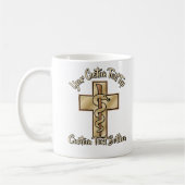 Schlange auf Kreuz Kaffeetasse (Links)