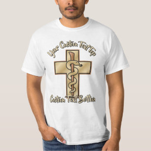 Schlange auf Kreuz T-Shirt