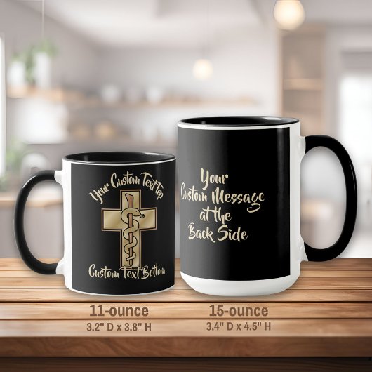 Schlange auf Kreuz Tasse