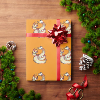 Schlange auf Orange Geschenkpapier