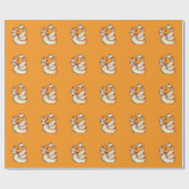 Schlange auf Orange Geschenkpapier (Flach)