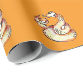 Schlange auf Orange Geschenkpapier (Rolleneckpunkt)