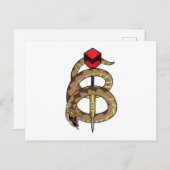 Schlange bei Darts mit Dart Postkarte (Vorne/Hinten)