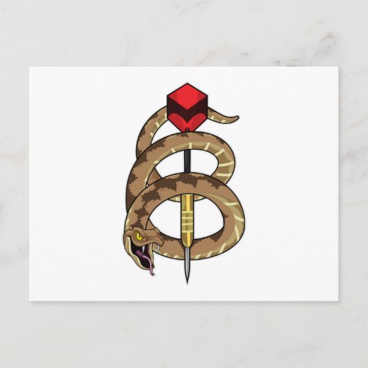 Schlange bei Darts mit Dart Postkarte (Vorderseite)