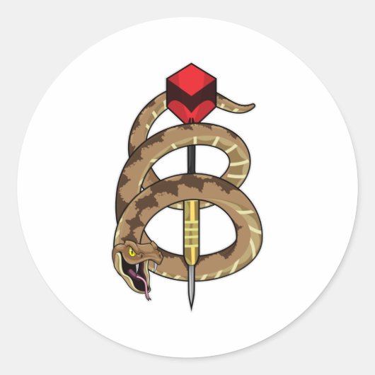 Schlange bei Darts mit Dart Runder Aufkleber (Vorderseite)