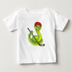 Schlange beim Eishockey mit Eishockeystick Baby T-shirt