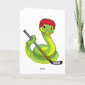 Schlange beim Eishockey mit Eishockeystick Karte (Rückseite)