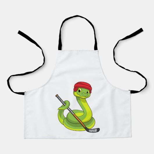 Schlange beim Eishockey mit Eishockeystick Schürze (Vorderseite)