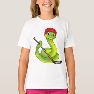Schlange beim Eishockey mit Eishockeystick T-Shirt
