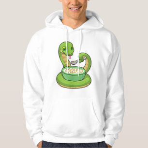 Schlange beim Essen mit Muesli Hoodie