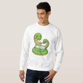 Schlange beim Essen mit Muesli Sweatshirt (Vorne ganz)