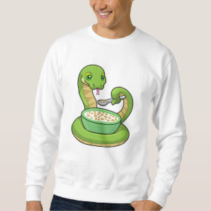 Schlange beim Essen mit Muesli Sweatshirt