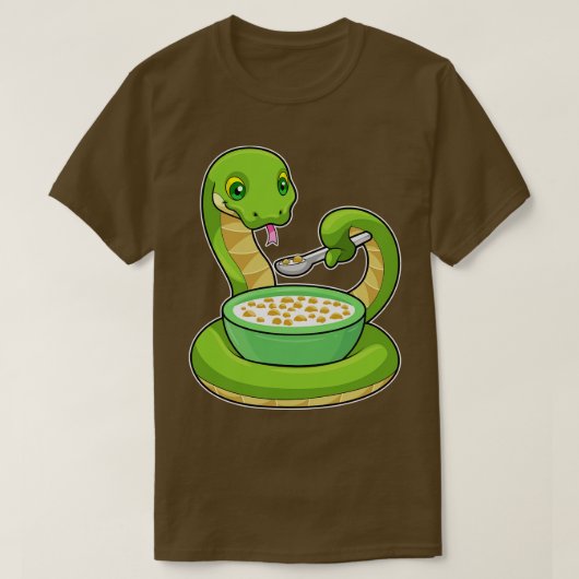 Schlange beim Essen mit Muesli T-Shirt (Design vorne)