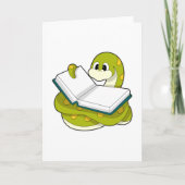 Schlange beim Lesen mit Buch Karte (Vorderseite)
