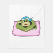 Schlange beim Schlafen mit Nachtkappe Fleecedecke (Vorderseite)