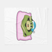 Schlange beim Schlafen mit Nachtkappe Fleecedecke (Vorderseite (Horizontal))