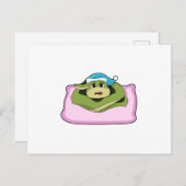 Schlange beim Schlafen mit Nachtkappe Postkarte (Vorne/Hinten)